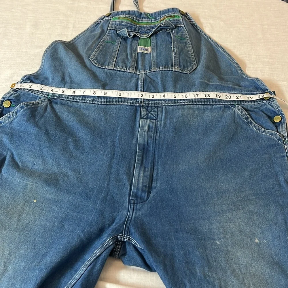 🌞 Liberty vintage blue distressed carpenter overalls utility pick apair men 49”w